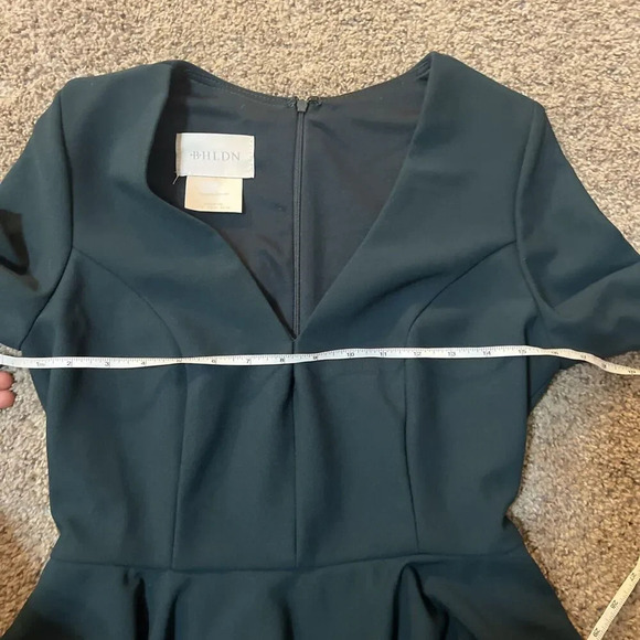 BHLDN Valdis Midi Dress Holly Green Womens size 8 Holiday Event Fit Flare Chic - Picture 10 of 16